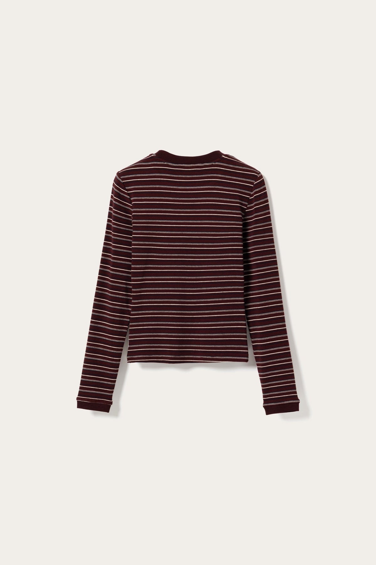 N-Mykel LS Top Dizzy Burgundy Stripe