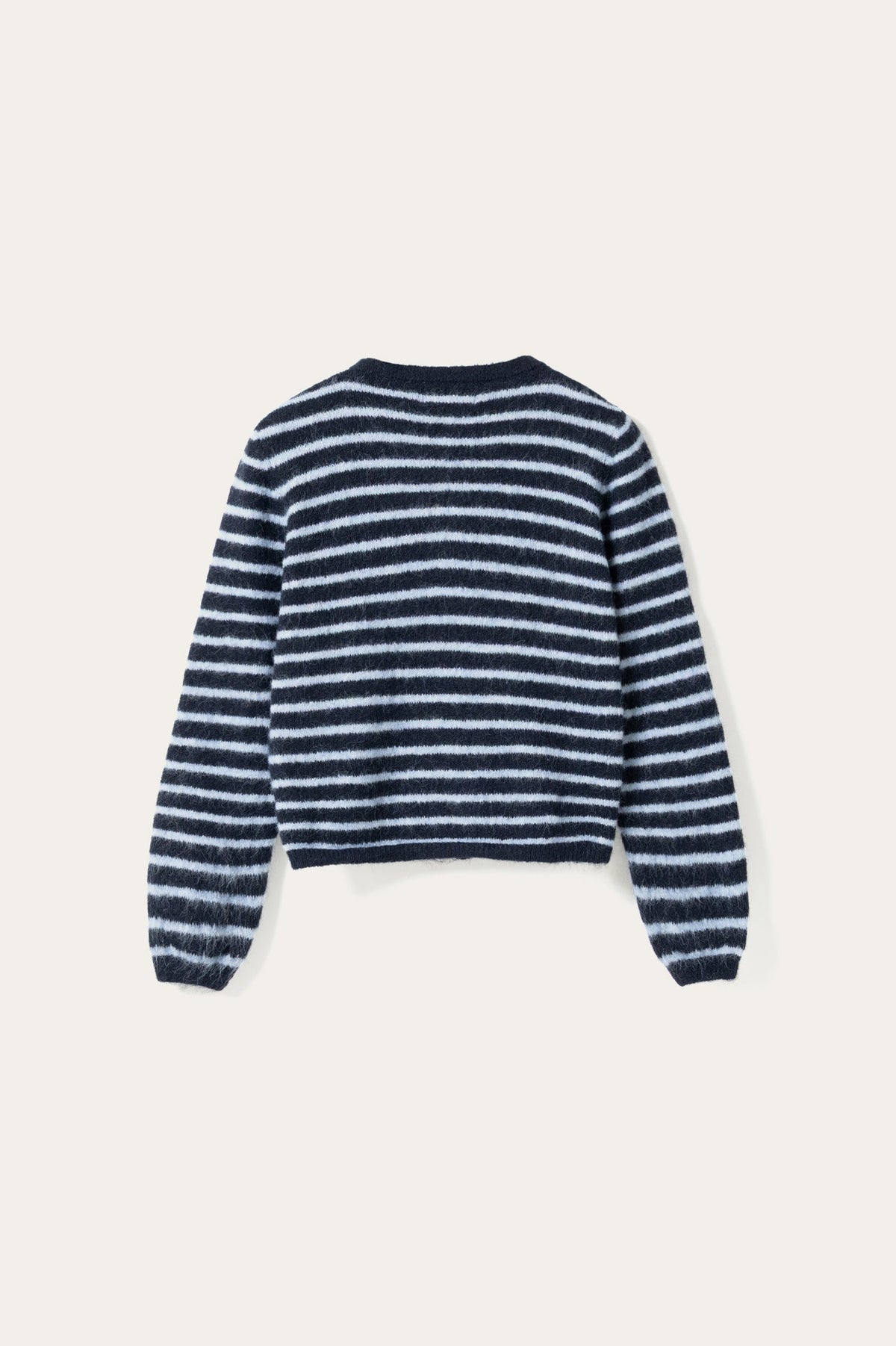 N-Mertice Knit Cardigan Blue Stripe