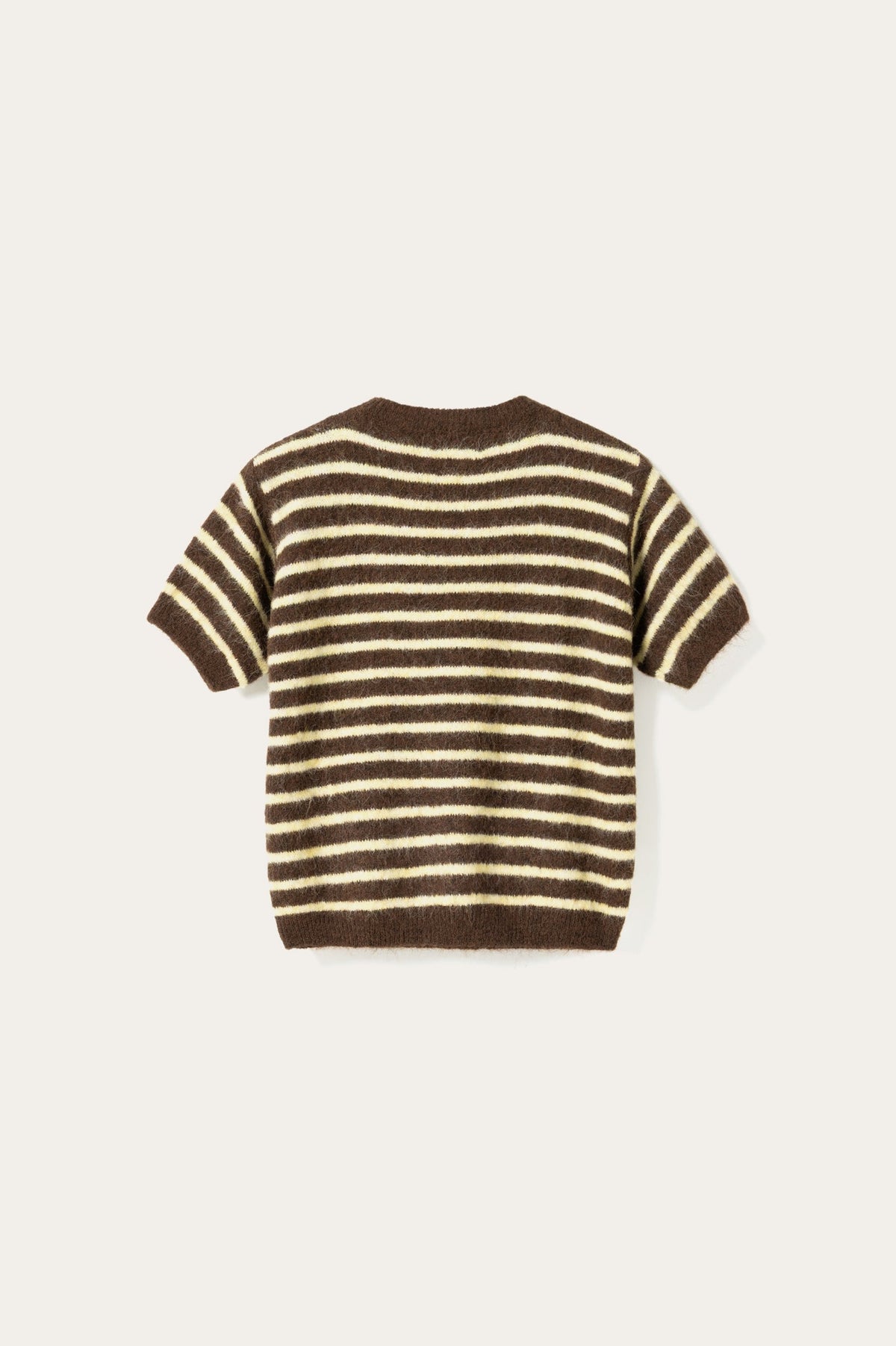 N-Monikah SS Knit Brown Yellow Stripe
