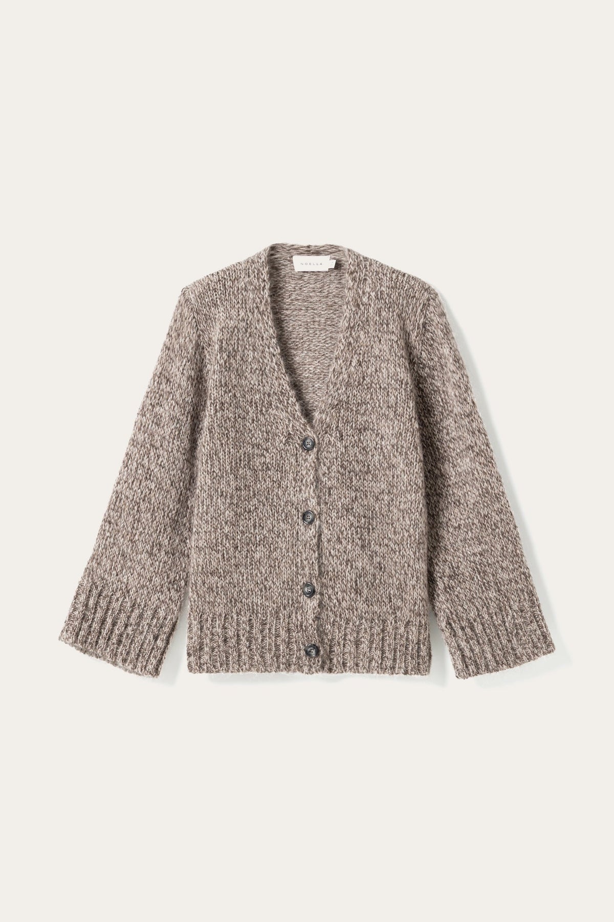 N-Maile Knit Cardigan Grey Beige Mix
