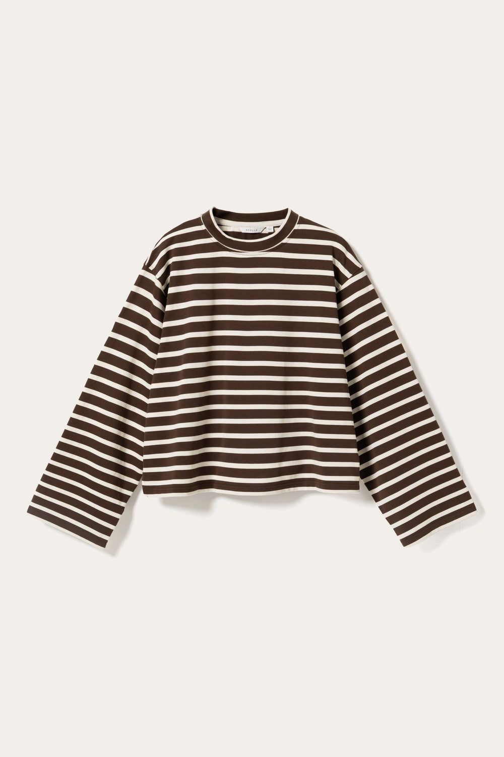 N-Maple LS T-Shirt Eton Brown Ivory Stripe