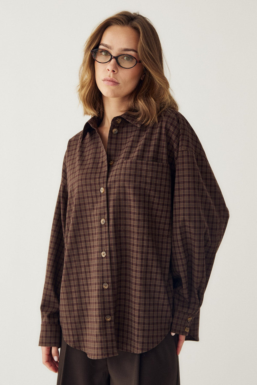 N-Lisa Shirt Devana Brown Check